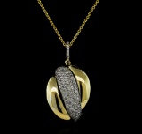 1.01 ctw Diamond Pendant With Chain - 14KT Yellow and White Gold