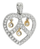 14k White Gold 0.49CTW Diamond Pendant, (I2 /H-I)