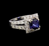 14KT White Gold 3.08 ctw Sapphire and Diamond Ring