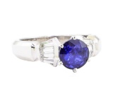 2.07 ctw Sapphire And Diamond Ring - 14KT White Gold