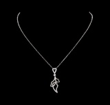 0.55 ctw Diamond Necklace - 14KT White Gold