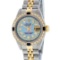 Rolex Ladies 2 Tone 14K Blue MOP Diamond & Sapphire Datejust Wriswatch