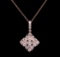 1.75 ctw Diamond Pendant With Chain - 14KT Rose Gold