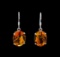 Crayola 17.60 ctw Citrine Earrings - 14K White Gold