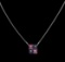 2.00 ctw Multi Color Sapphire and Diamond Necklace - 14KT White Gold