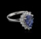 14KT White Gold 1.66 ctw Tanzanite and Diamond Ring