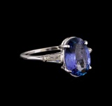 14KT White Gold 3.35 ctw Tanzanite and Diamond Ring