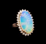 6.91 ctw Opal and Diamond Ring