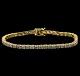 14KT Yellow Gold 5.01 ctw Diamond Tennis Bracelet