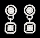 1.52 ctw Diamond Earrings - 14KT White Gold