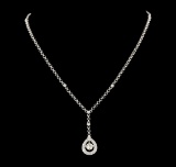 1.08 ctw Diamond Necklace - 18KT White Gold