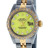 Rolex Ladies 2 Tone 14K Yellow VS Diamond Datejust Wristwatch