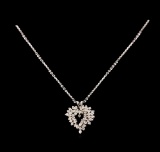 14KT White Gold 0.55 ctw Diamond Pendant With Chain