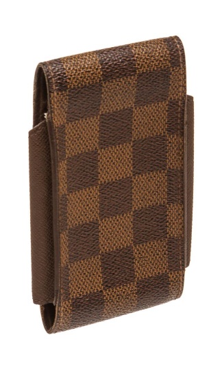 Louis Vuitton Damier Ebene Canvas Leather Cigarette Holder Case