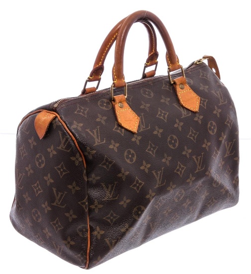 Louis Vuitton Monogram Canvas Leather Speedy 30 cm Bag