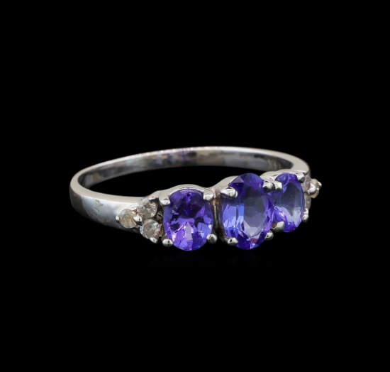 14KT White Gold 1.33 ctw Tanzanite and Diamond Ring