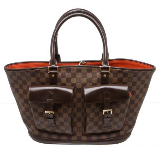 Louis Vuitton Damier Ebene Canvas Leather Manosque GM Bag