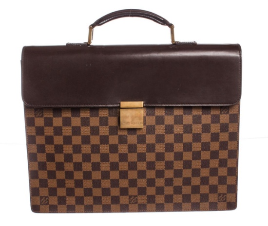 Louis Vuitton Damier Ebene Canvas Leather Altona PM Briefcase Bag