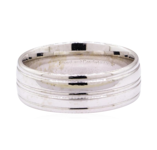 Comfort Fit Man's Band - 14KT White Gold