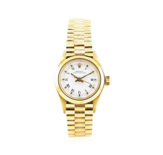 Rolex Lady's Oyster Perpetual Wrist Watch - 18KT Yellow Gold