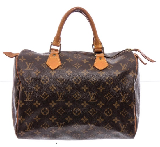 Louis Vuitton Monogram Canvas Leather Speedy 30 cm Bag