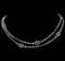 2.08 ctw Sapphire and Diamond Necklace - 18KT White Gold