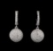 1.30 ctw Diamond Dangle Earrings - 14KT White Gold