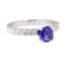 1.11 ctw Blue Sapphire and Diamond Ring - 14KT White Gold