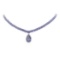 34.55 ctw Tanzanite and Diamond Necklace - 14KT White Gold