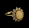 1.76 ctw Opal and Diamond Ring - 14KT Yellow Gold
