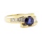 1.67 ctw Blue Sapphire And Diamond Ring - 14KT Yellow Gold