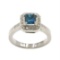 1.04 ctw Blue and White Diamond Ring - 18KT White Gold