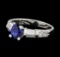 1.00 ctw Sapphire and Diamond Ring - 18KT White Gold