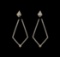 1.23 ctw Diamond Dangle Earrings - 14KT White Gold