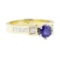 1.24 ctw Sapphire And Diamond Ring - 14KT Yellow Gold