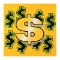 Dollar Sign (Yellow Background) by Steve Kaufman (1960-2010)