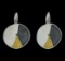 Tri Color Hand Painted Medallion Earrings - Rhodium Plated