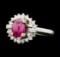 1.00 ctw Ruby And Diamond Ring - 10KT White Gold