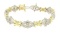 14k Solid Two Tone Gold Diamond Drenched 3.29 ctw UNIQUE Alternating Link Bracel