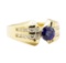 1.47 ctw Blue Sapphire And Diamond Ring - 14KT Yellow Gold