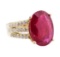 11.80 ctw Ruby And Diamond Ring - 14KT Yellow Gold