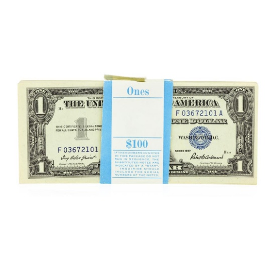 Original 1957 $1 Silver Certificate Pack of 100