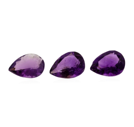 13.11 ctw.Natural Pear Cut Amethyst Parcel of Two