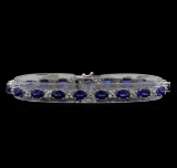 14KT White Gold 11.80 ctw Sapphire and Diamond Bracelet