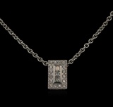 0.41 ctw Diamond Pendant With Chain - 18KT White Gold
