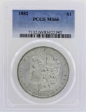 1882 $1 Morgan Silver Dollar Coin PCGS MS66