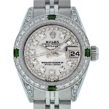 Rolex Ladies Stainless Steel Diamond Lugs MOP String Diamond Datejust Wristwatch