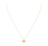 0.03 ctw Diamond and Pearl Cross Pendant with Chain - 14KT and 18KT Yellow Gold