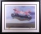 Harold James Cleworth Retrofuturism Pink Cadillac Limited Edition Lithograph