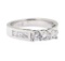 1.00 ctw Straight Line Diamond Ring - 14KT White Gold